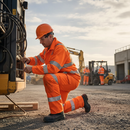 Premium Flame Resistant Hi-Vis Orange Trousers with Arc Flash Protection, Kneepad Pockets, and Triple Stitched Seams for Enhanced Durability