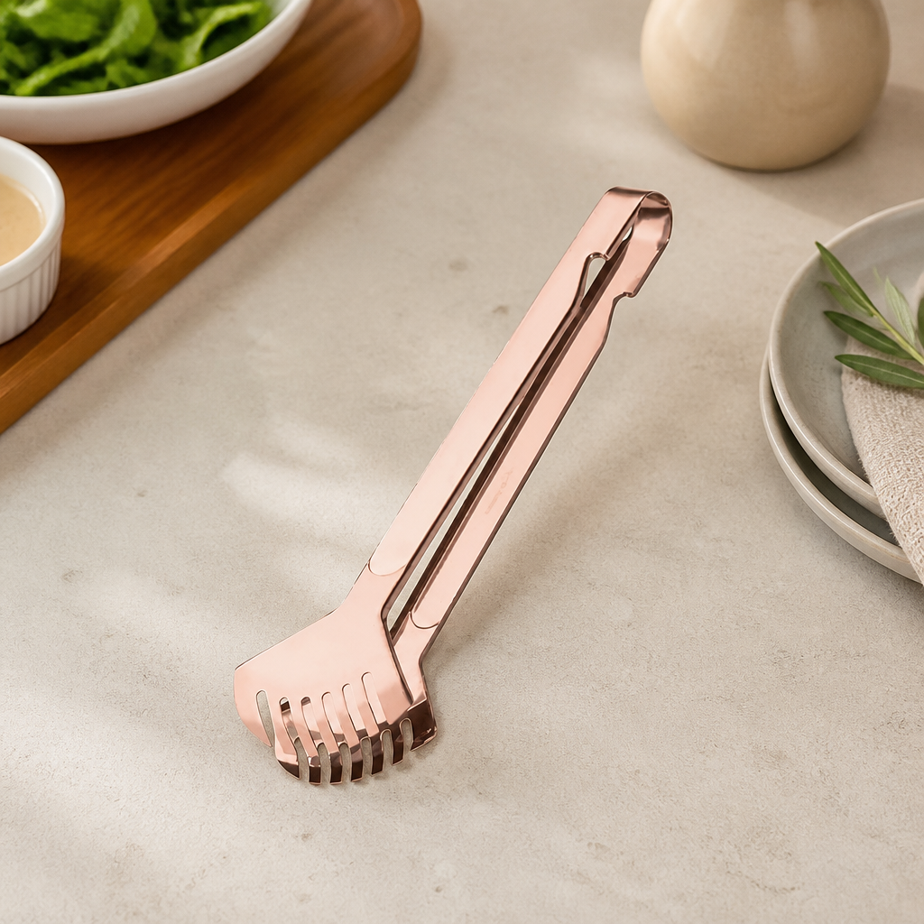 Commercial Serving Tongs Copper Finish 6 Pack