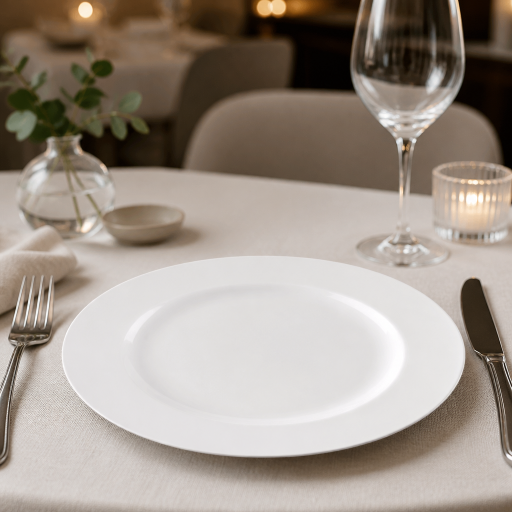 200mm Wide Rim Plates - Commercial Porcelain Crockery Set