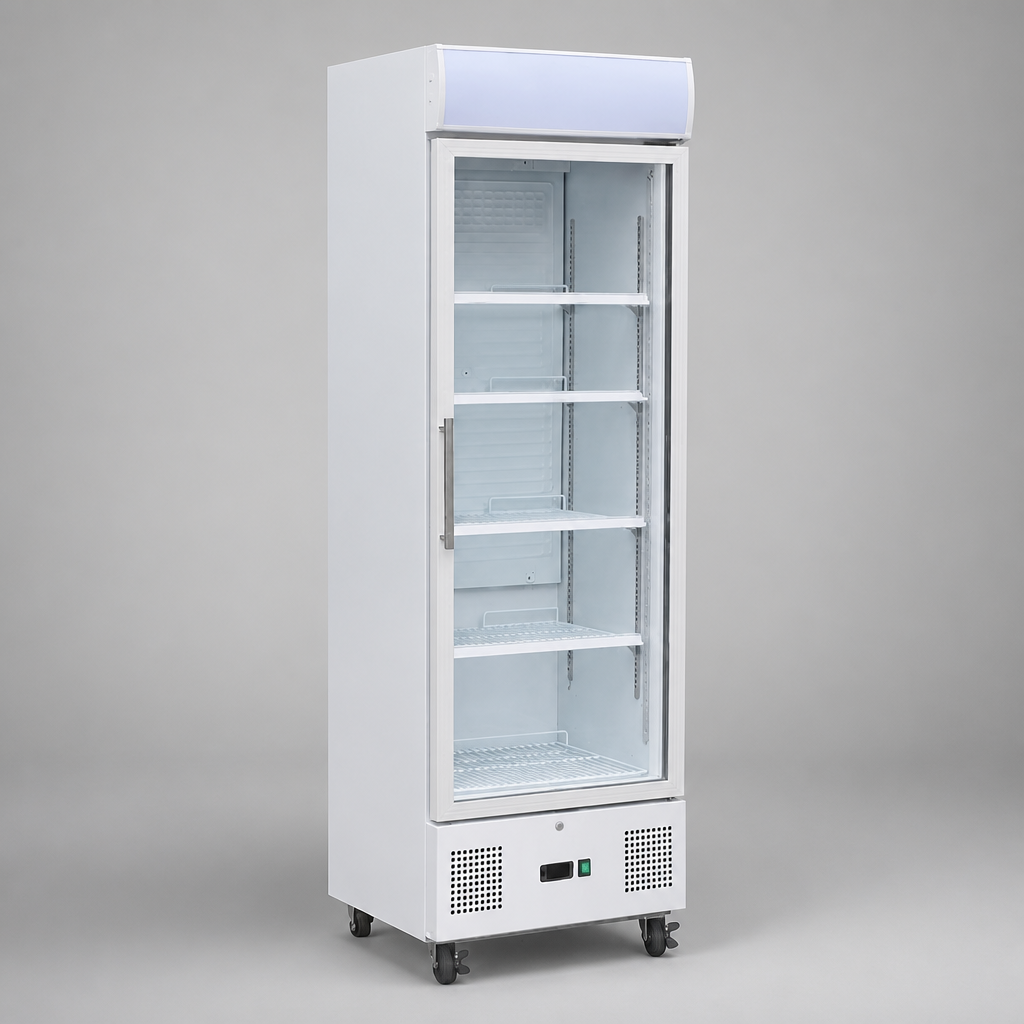 Commercial Upright Display Fridge 368L Capacity Finish