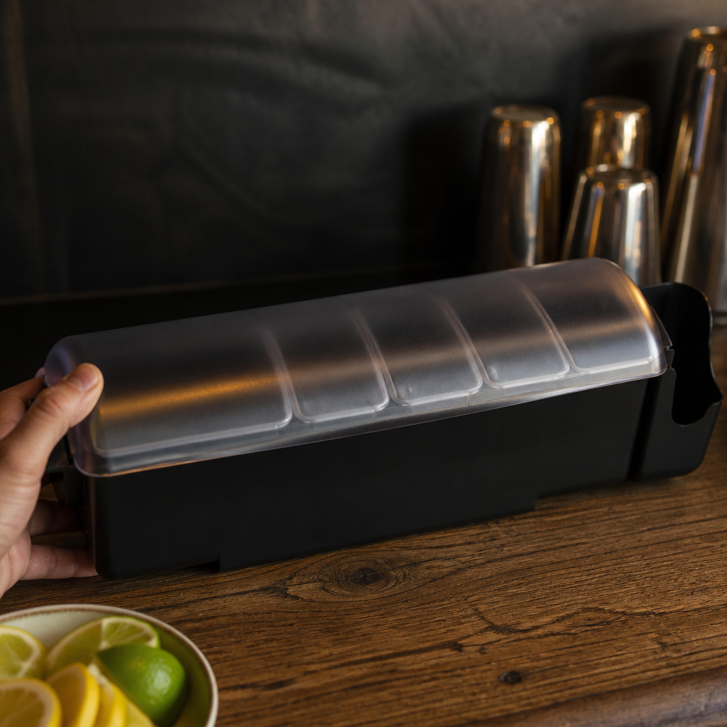 Commercial 5 Tray Dome Condiment Dispenser 4.4L Capacity Black