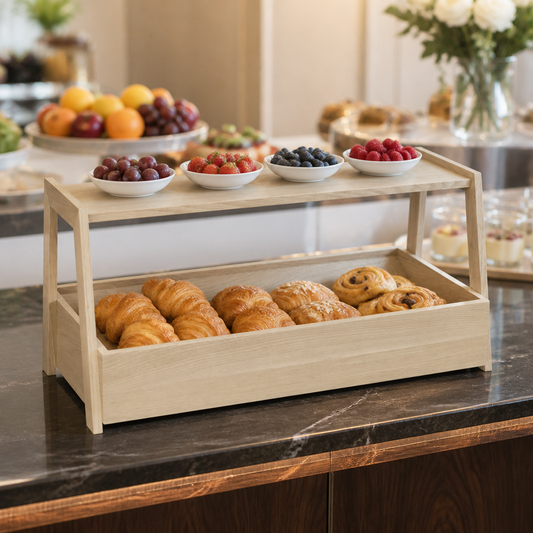 Commercial 2-Tier Wooden Tray Etagere 540x265mm
