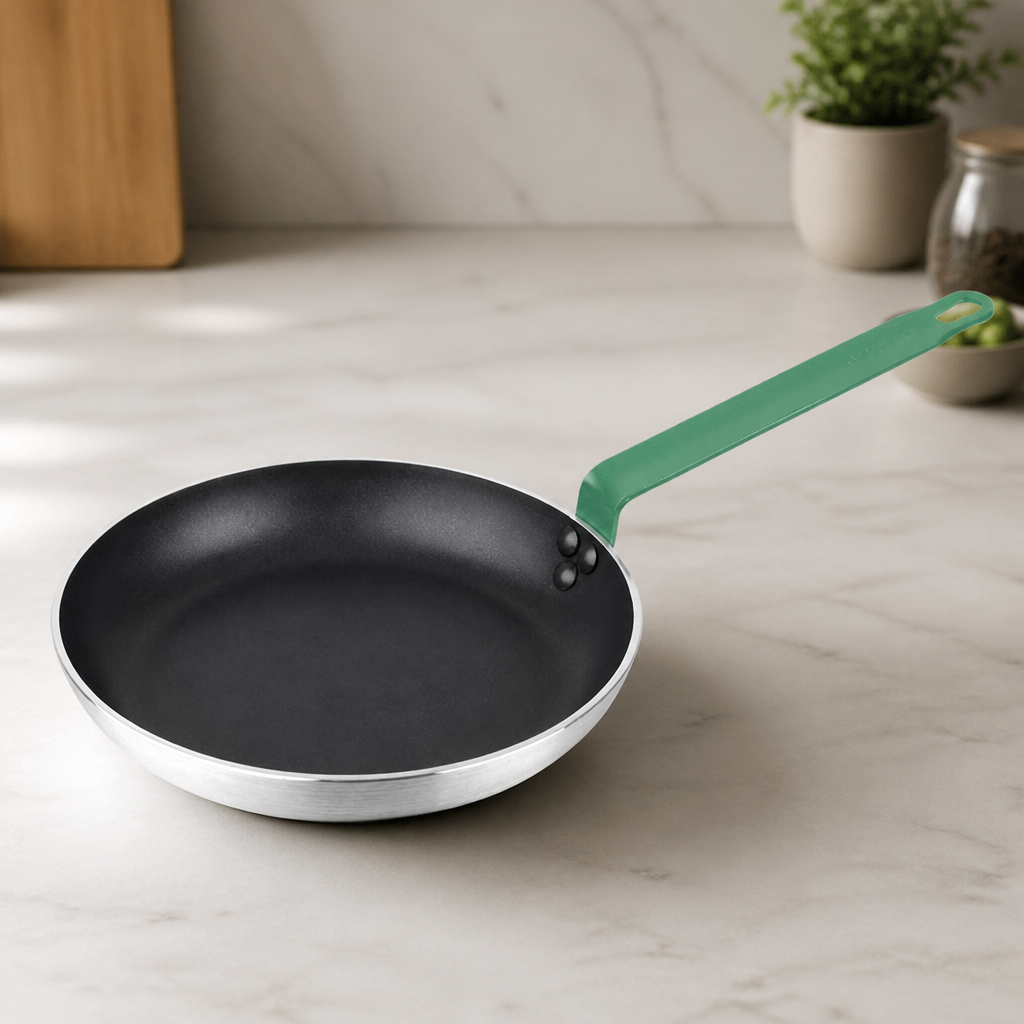 28cm Commercial Non-Stick Frying Pan Green Aluminium Cookware