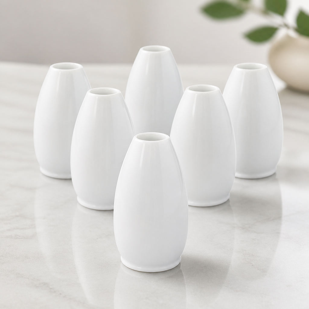 Commercial Fine China Bud Vases Set of 6 for Table Decor