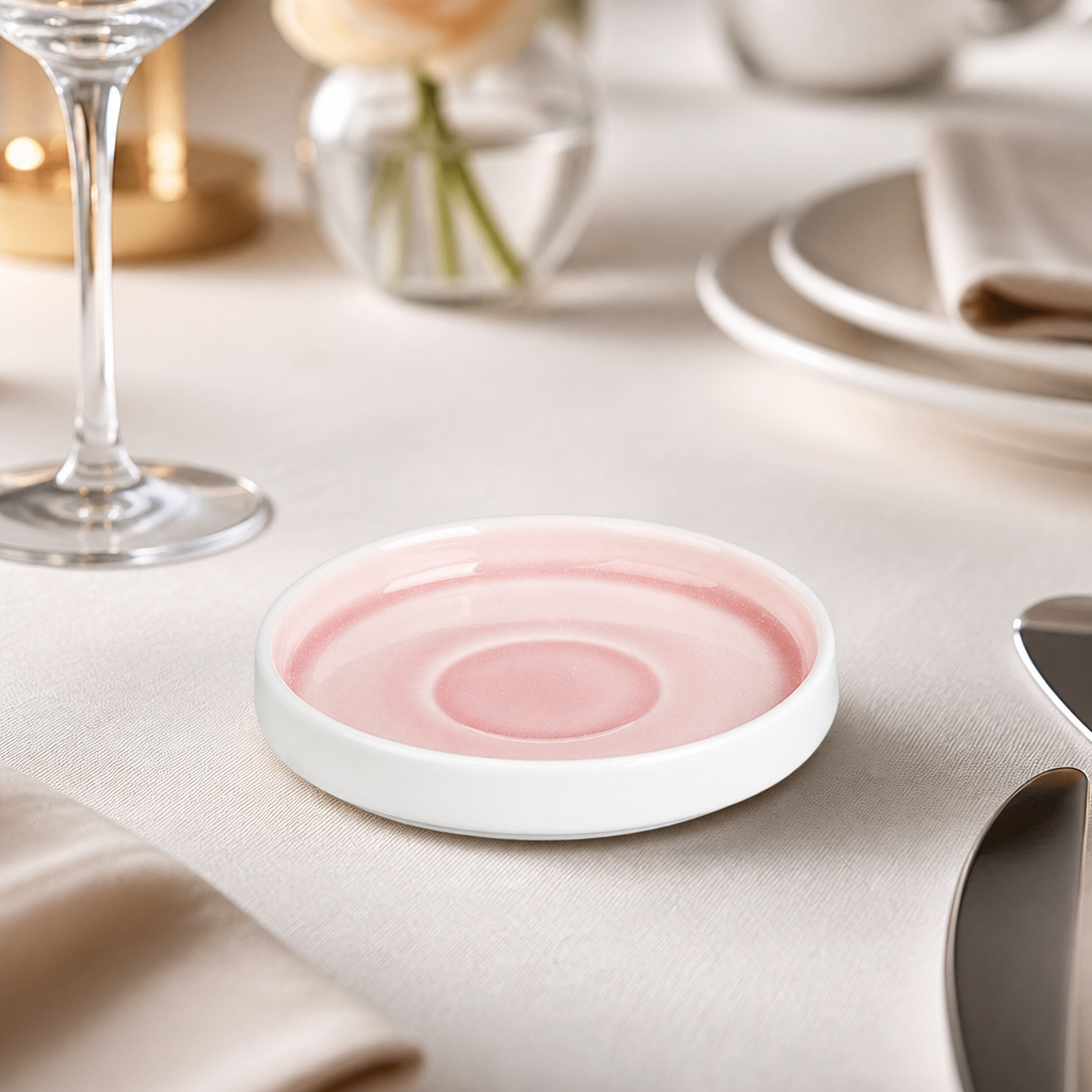 Commercial pink fondant saucers 115mm - pack of 6