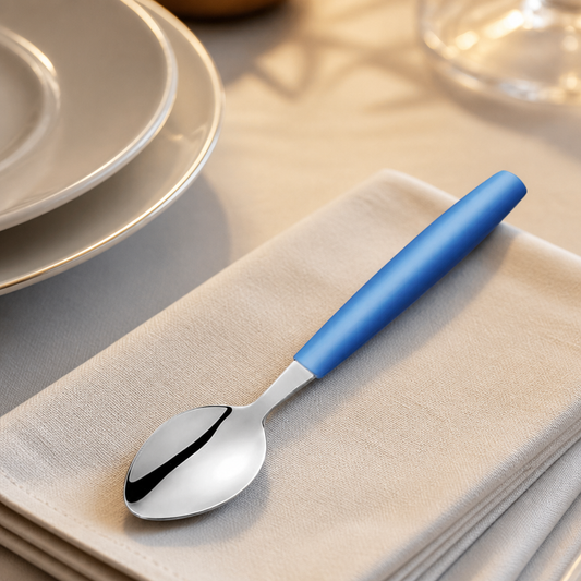 Commercial Medium Teaspoons Pack of 12 with Blue Handles