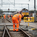 Premium High-Visibility Combat Work Trousers with Knee Pad Pockets and Railway Specification in Orange