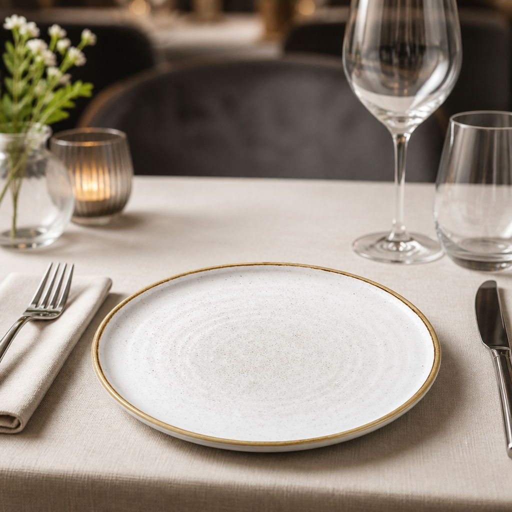 Commercial Walled Chefs Plates Barley 210mm 6 Pack