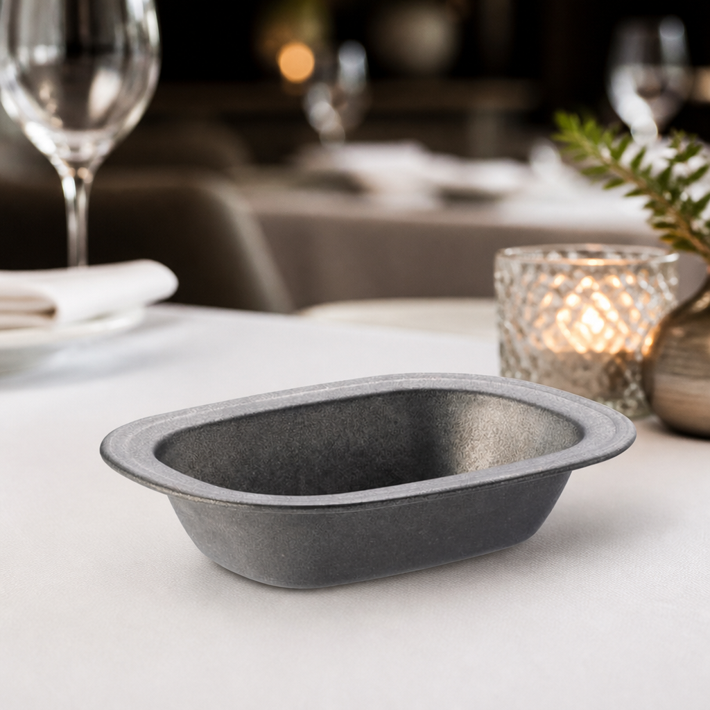 Pack of 6 Commercial Vintage Steel Pie Dishes 160x120mm