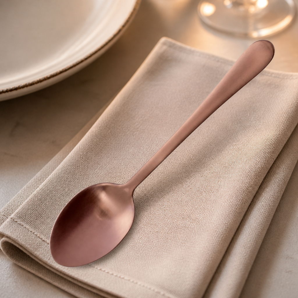 Commercial Matt Copper Dessert Spoons 12 Pack 182mm