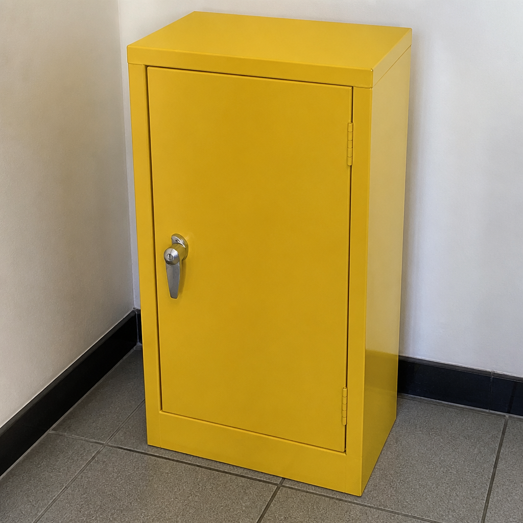 Commercial Lockable Cabinet Single Door 10Ltr Yellow