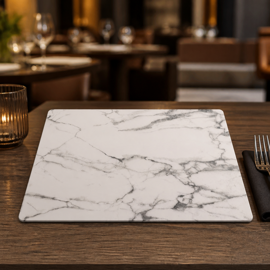 Commercial Silicone Placemats Grey Marble 305x406mm 12 Pack
