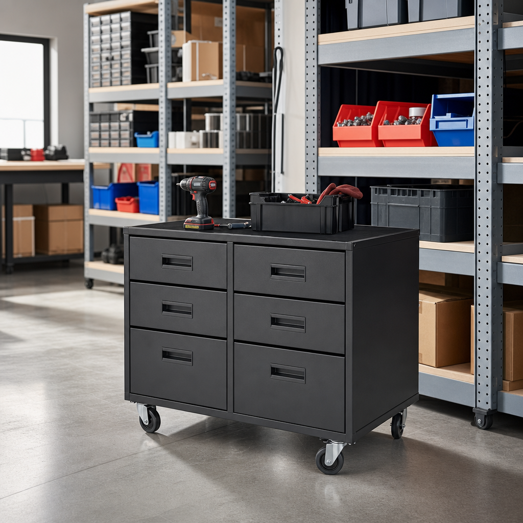 6 Drawer Mobile Office Storage Unit on Castors