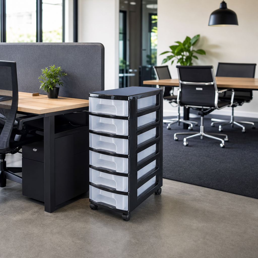 6 Drawer Mobile Office Storage Unit on Castors