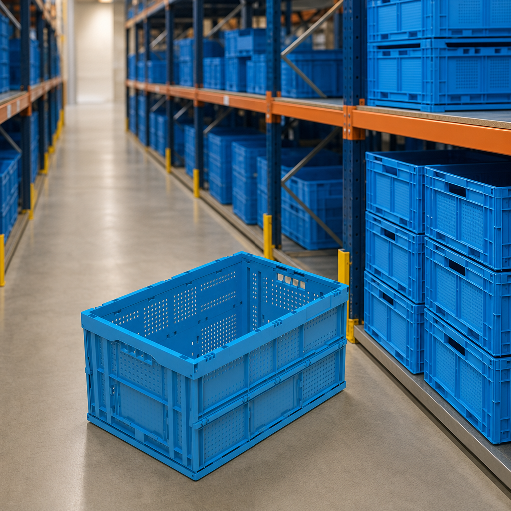 600mm Folding Plastic Container 64 Litres