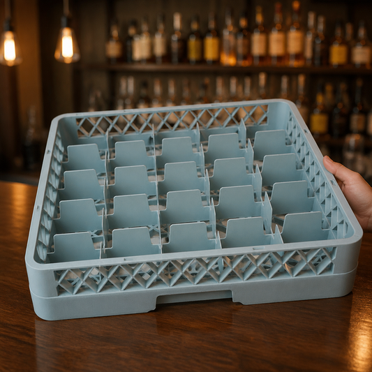 Commercial Glass Rack with 25 Compartments for glassware storage