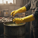 Premium Extended Length Chemical Resistant Gauntlet Yellow - Integrated Gloves with Anti-Bacterial Treatment and Secure Fit