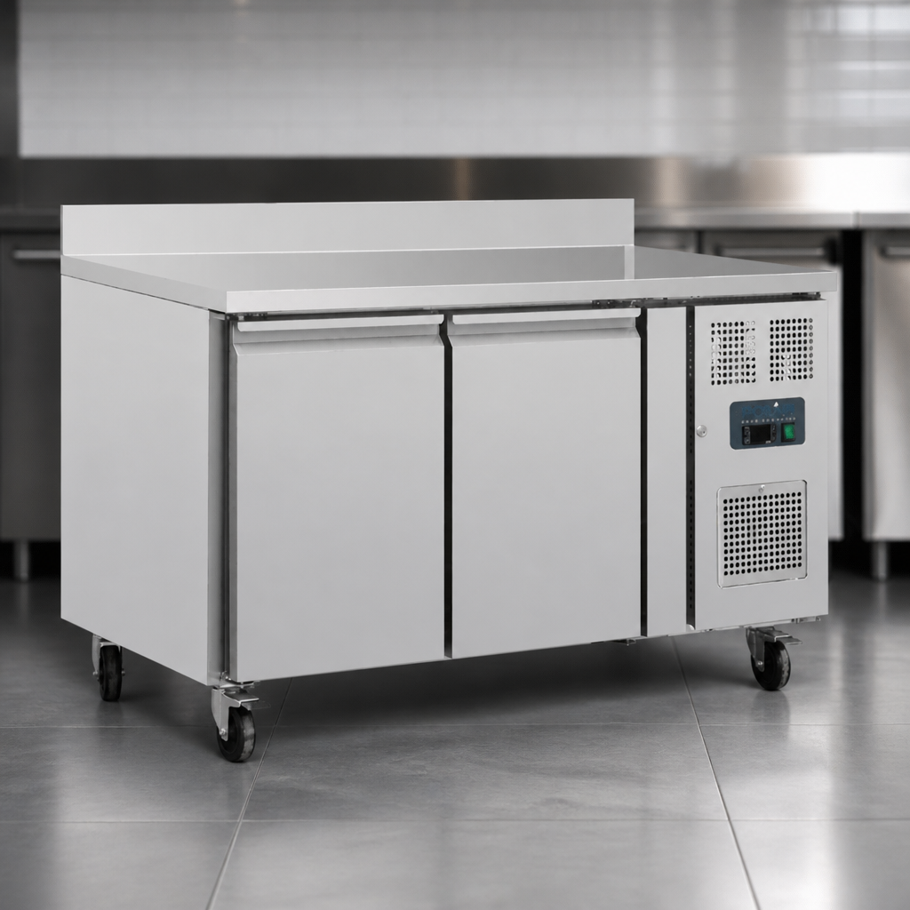 Commercial Double Door Counter Fridge 282L Capacity