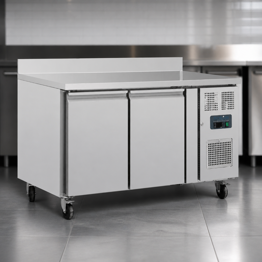 Commercial Double Door Counter Fridge 282L Capacity