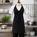 Commercial Staff Apron Black 700mm x 840mm Lightweight Poly Cotton
