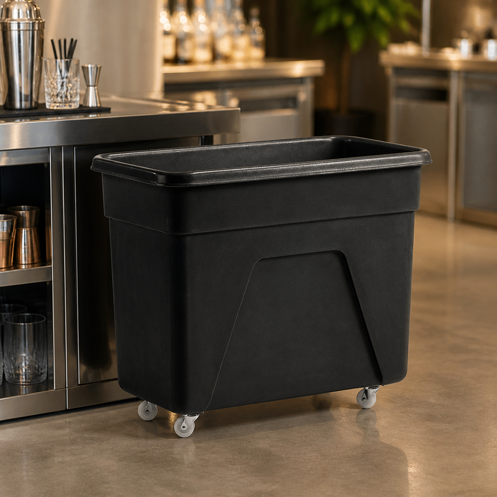 Commercial Polyethylene Trolley 160Ltr Capacity Black