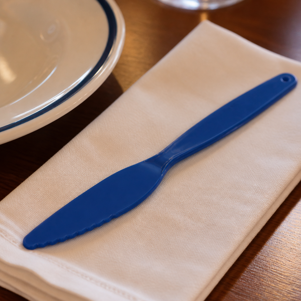 Commercial Polypropylene Table Knives Blue 12 Pack