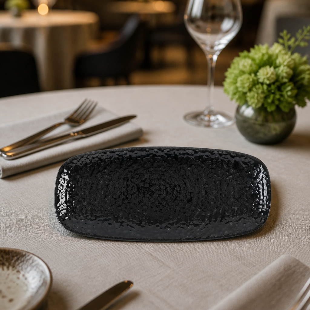 Commercial oblong plates 127 x 269mm, microwave and dishwasher safe