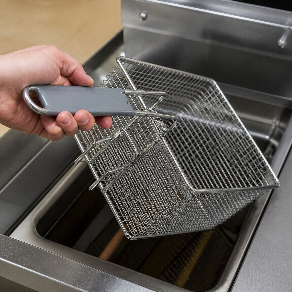 Commercial Fryer Basket 145mm High Iron Construction