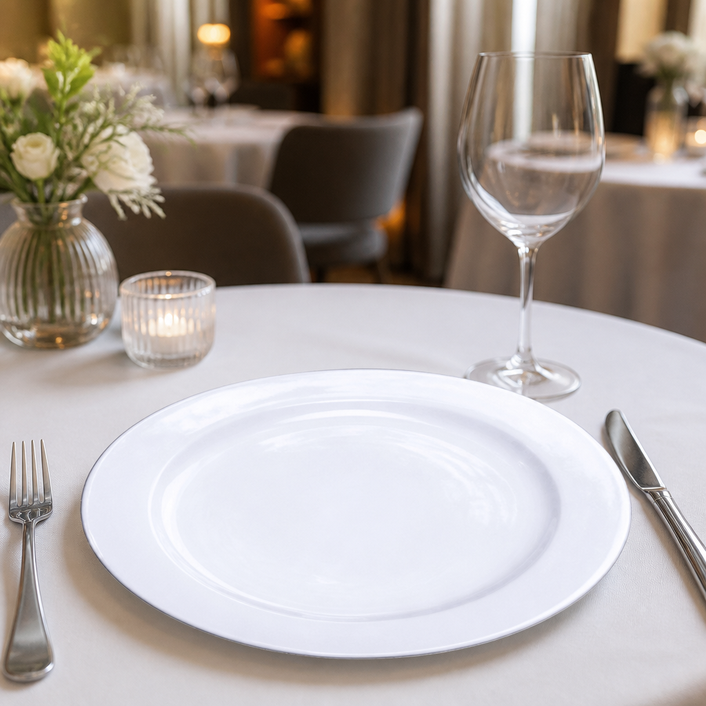 Commercial Charger Plates 330mm Porcelain 6 Pack