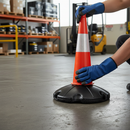 Premium Heavy Duty Post Base for Retractable Barriers - Secure Anchor with Fillable Design