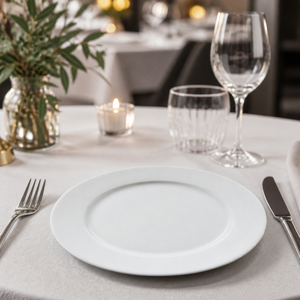Wide rimmed starter plates 202mm in a 12 pack