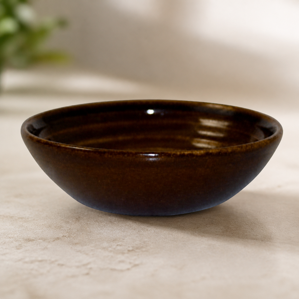 Brown ripple dip dishes 113mm 142ml - pack of 12