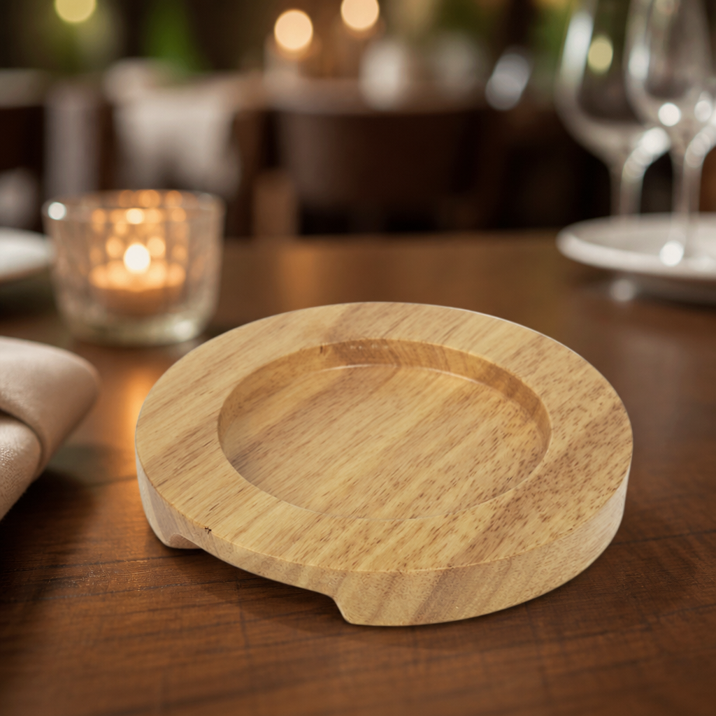 Commercial wooden trivet for cast iron dish 115mm