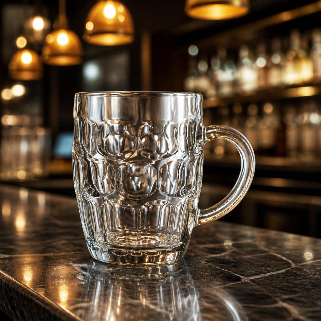 Commercial Dimple Tankards 570ml Glass 24 Pack for Catering