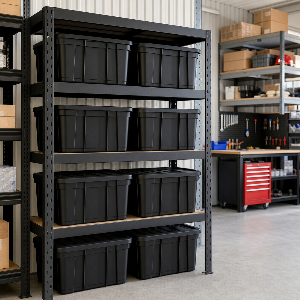 60L Heavy Duty Plastic Storage Boxes with Lids – Pack of 10