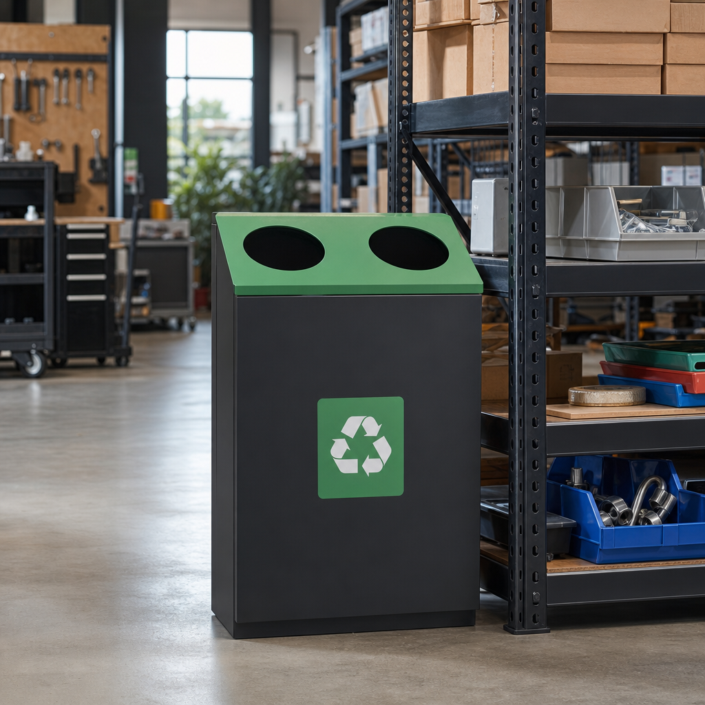 60L Indoor Steel Glass Recycling Bin