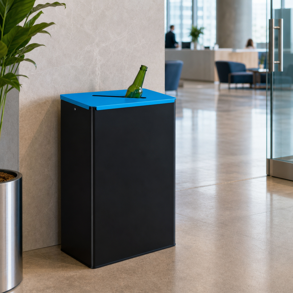 60L Indoor Steel Glass Recycling Bin