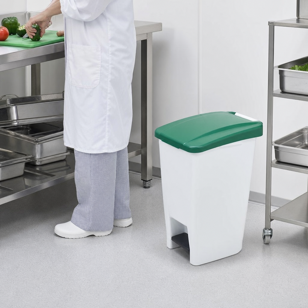 60L Mobile Plastic Pedal Food Waste Bin