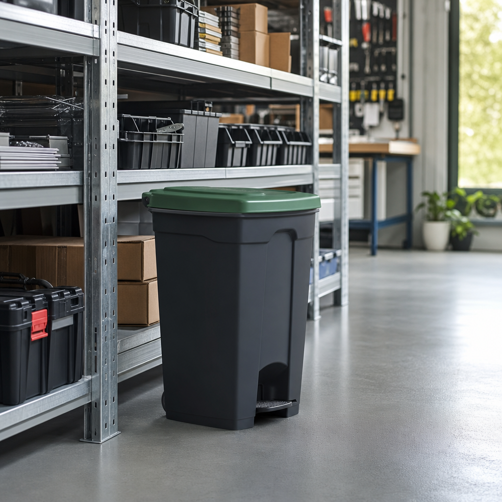 60L Mobile Plastic Pedal Food Waste Bin