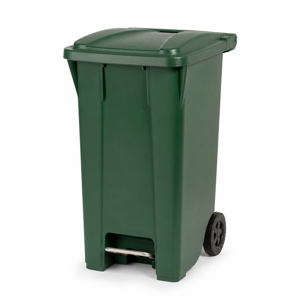 60L Mobile Plastic Pedal Food Waste Bin