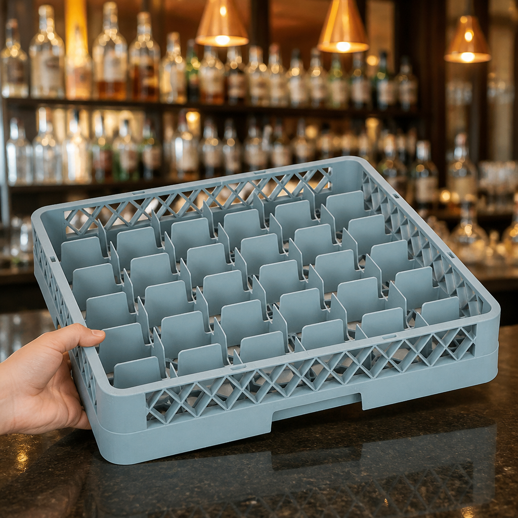 Commercial Glass Rack with 36 Compartments for warewashing