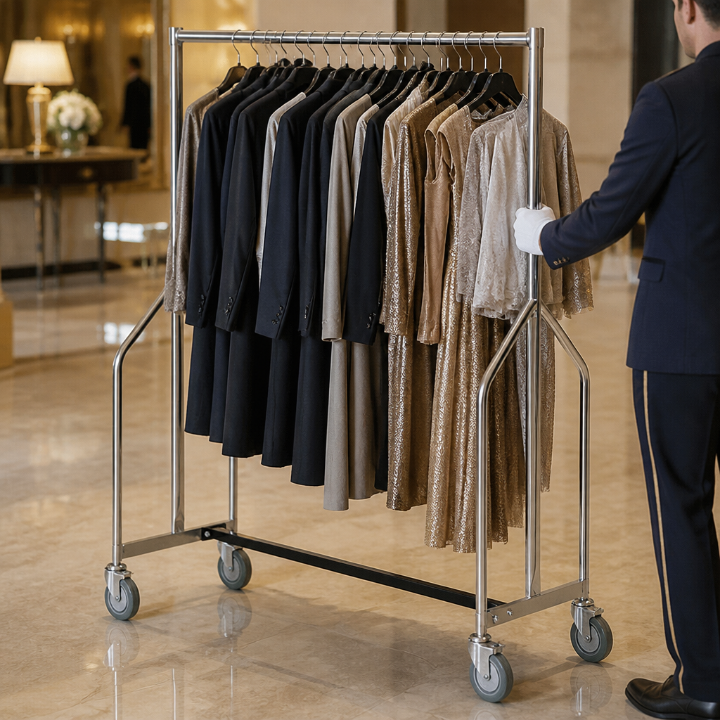 Heavy Duty Z Garment Rail for commercial cloakroom use