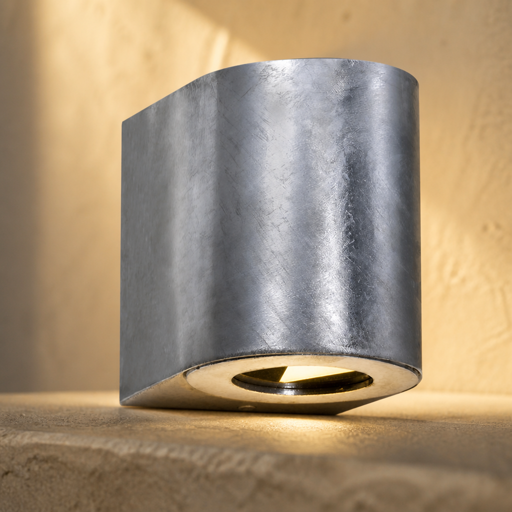 Outdoor Wall Light Dual Illumination in silver finish