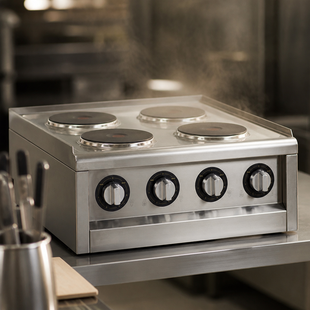Commercial 4 Ring Electric Hob 600mm Wide 3kW Capacity