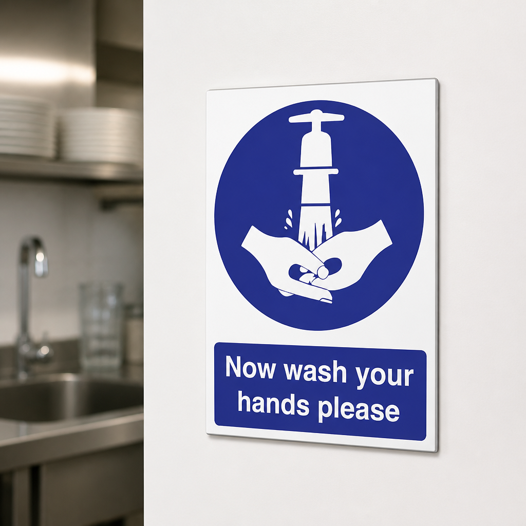 Commercial Wash Your Hands Sign 300x200mm Safety Notice