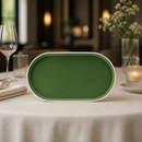 Commercial Vitrified Porcelain Platters 310x175mm Forest Green