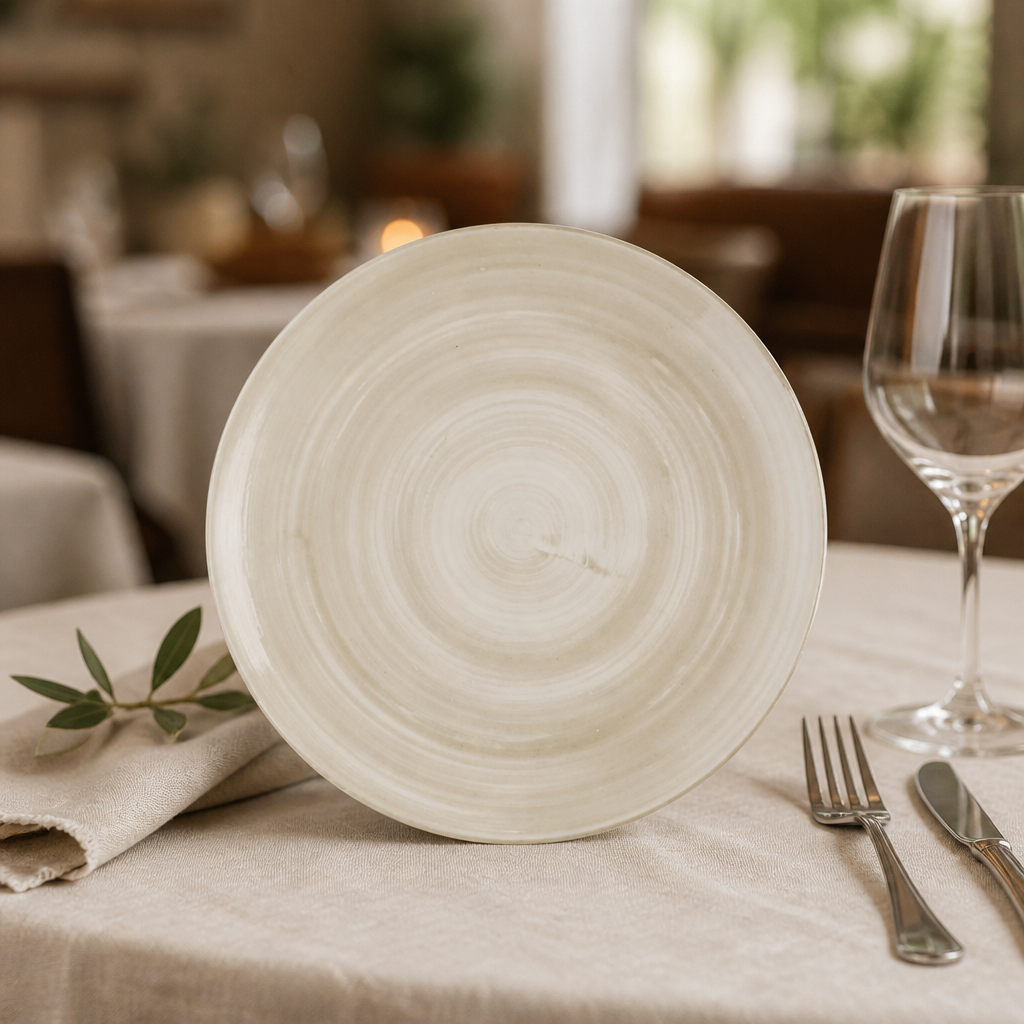 Commercial coupe plates 260mm natural super vitrified ceramic