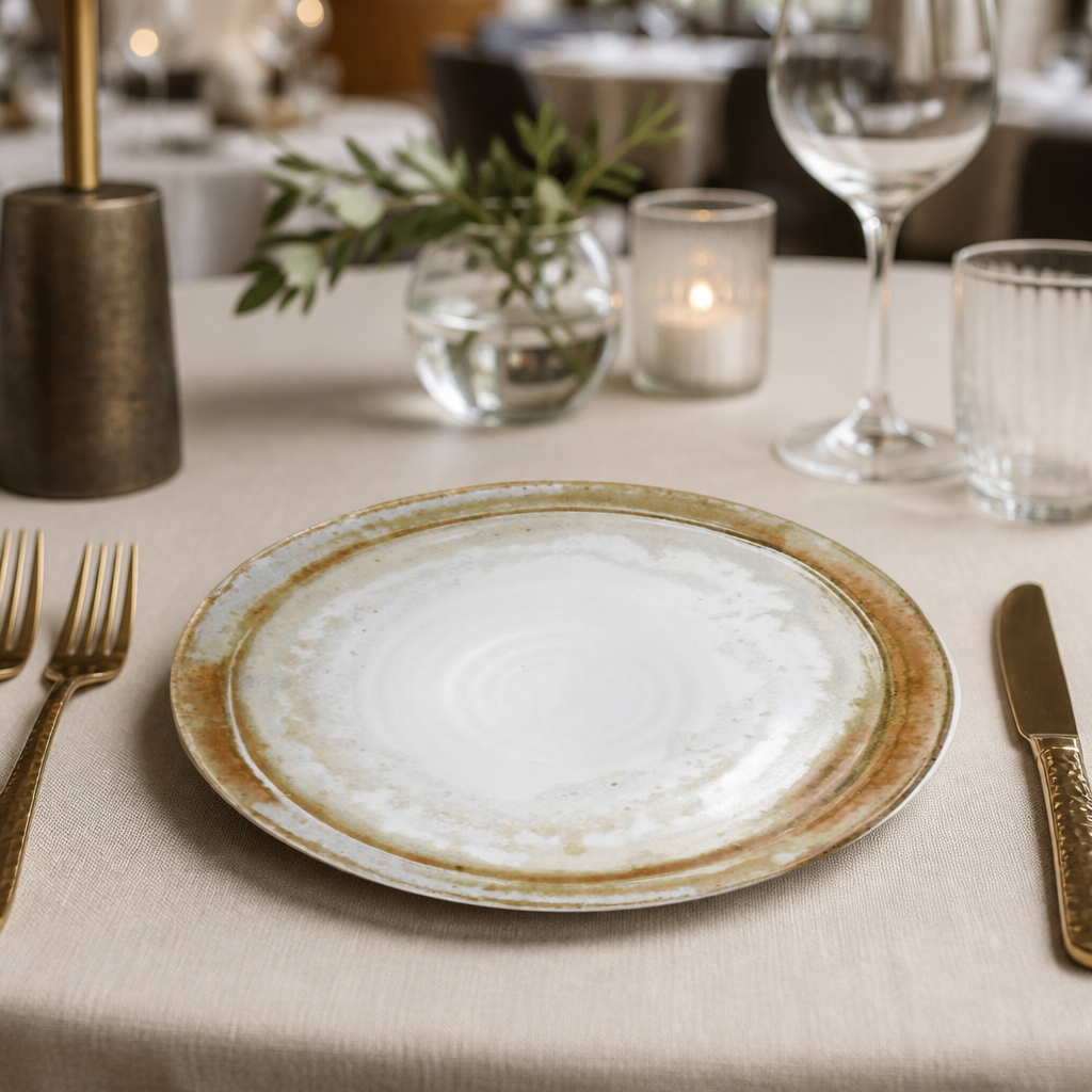 Set of 12 Commercial Organic Coupe Plates 230mm