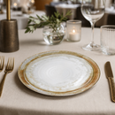 Commercial Organic Coupe Plates 230mm Set of 12 Vitrified Ceramic
