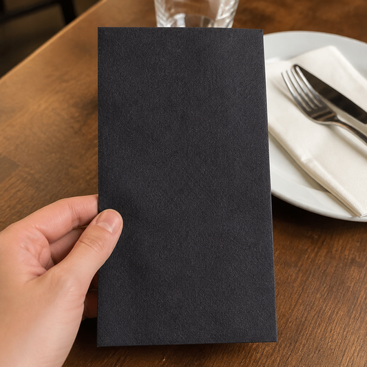 Commercial Recyclable Black Paper Napkins 33x33cm 2-Ply 2000 Pack